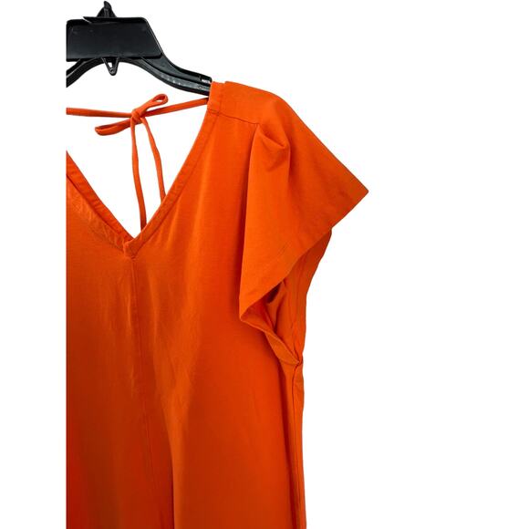 Free Assembly Orange Short Sleeve Tie Back Blouse Women's Size Medium - Picture 5 of 8